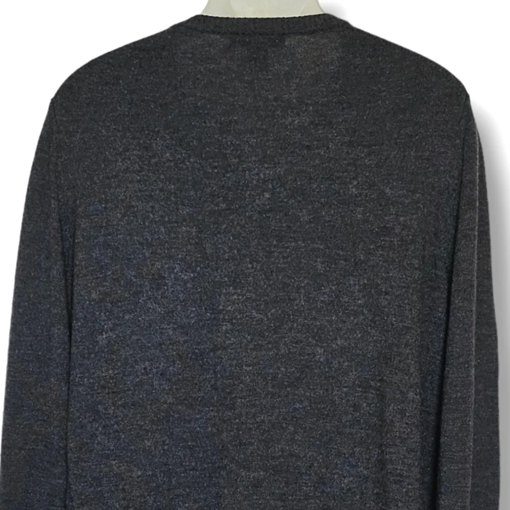 Banana Republic Sweater Mens Size XL Extra Fine Merino Wool‎ V-Neck Gray Preppy
